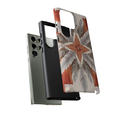 Silver Feather Compass - Impact Resistant Phone Case
